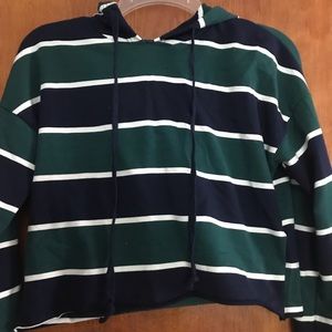 Hooded rugby crop top